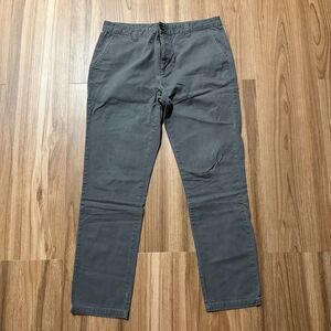 Forever 21 Pants Men's 33x30 Gray Cotton Flat Front Chino Trouser Pants Slim